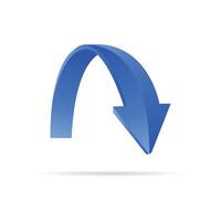 3D realistic down arrow vector