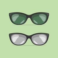 Flat sun glasses model with shiny effect vector