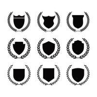 medieval shields and laurel wreath collection vector