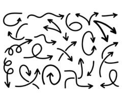 Doodle arrows and design elements. Hand drawn set of icons, frames, borders, arrows in cartoon style. Elements for infographics. vector