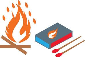 Flame from Matchbox vector