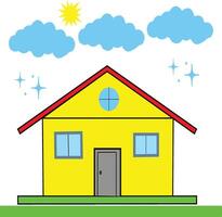 clouds and home. vector