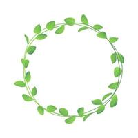 green foliage ornamental wiggle on frame background vector