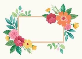 Rectangular watercolor flowers Frame Design for program card vector