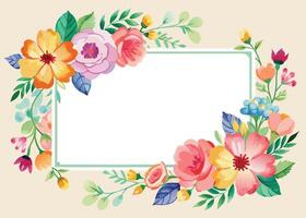 Rectangular watercolor flowers Frame Design for program card vector