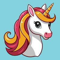 Adorable Rainbow Unicorn character in cartoon style for children vector