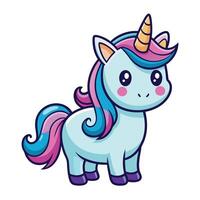 Adorable Rainbow Unicorn character in cartoon style for children vector