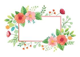 Rectangular watercolor flowers Frame Design for program card vector