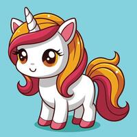 Adorable Rainbow Unicorn character in cartoon style for children vector
