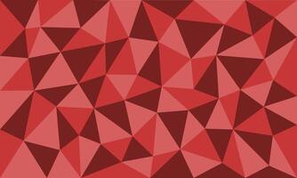 abstract irregular polygon background in red color. triangle pattern design vector