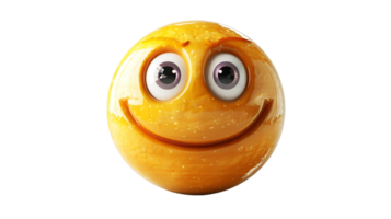 Cheerful emoji face with a gentle smile, representing friendliness and warmth in digital interactions png