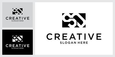 SD or DS initial letter logo design concept vector