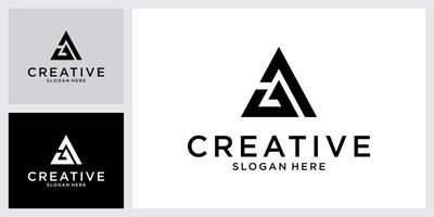 AG or GA initial letter logo design vector