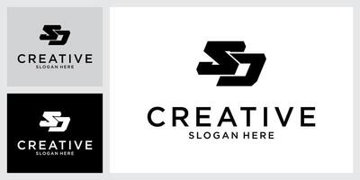 SD or DS initial letter logo design concept vector
