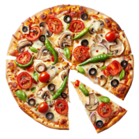 Delicious pizza with olives png