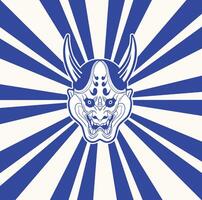 onimask art illustration demon design vector