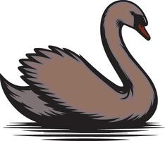 A duck is swimming in pond water vector