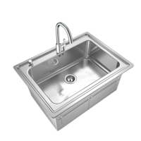 Modern and luxury kitchen sink with tap isolated without background, . png