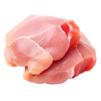 Raw chicken fillets close up isolated without background, transparent . png