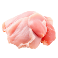 Raw chicken fillets close up isolated without background, transparent . png