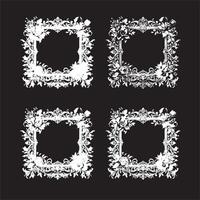 Elegant Floral Square Frame on Black Background vector