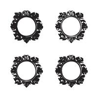 Elegant Quartet of Vintage Baroque Frames with Intricate Floral Patterns on Pristine White Background vector