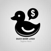 duck bank logo in silhouette style on a white background vector