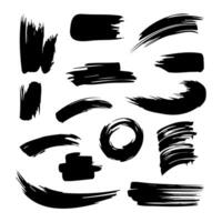 Black Distress Brushes. Grunge Texture. Splash Banner. vector