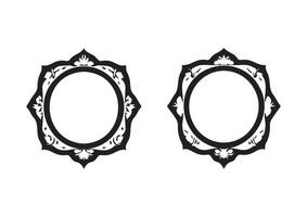 Elegant Vintage Floral Frames with Ornate Black and White Design for Decorative and Graphic Use vector