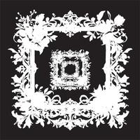 Elegant Floral Square Frame on Black Background vector