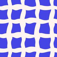 Psychedelic Blue Grid Seamless Pattern vector