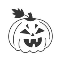 Creepy Smiling Jack o Lantern Pumpkin Doodle vector