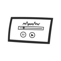 Digital Tablet with sound wave and audio interface buttons vector