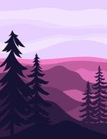 landscape background.wall art . Foliage line art drawing with abstract shape vector
