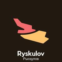 Ryskulov City Map flat icon illustration, map of Kazakhstan with named governance and travel icons template vector