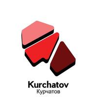 Kurchatov map illustration modern, illustrated Map of Kazakhstan element graphic illustration design template vector