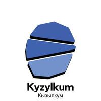 Kyzylkum map illustration modern, illustrated Map of Kazakhstan element graphic illustration design template vector