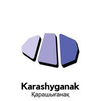 Karashyganak map illustration modern, illustrated Map of Kazakhstan element graphic illustration design template vector