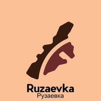 Ruzaevka City Map flat icon illustration, map of Kazakhstan with named governance and travel icons template vector