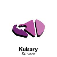 Kulsary map illustration modern, illustrated Map of Kazakhstan element graphic illustration design template vector
