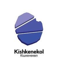 Kishkenekol map illustration modern, illustrated Map of Kazakhstan element graphic illustration design template vector