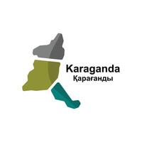 Map of Karaganda City. map of the Kazakhstan Country. illustration design template vector