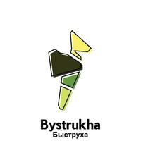 Map of Bystrukha City. map of the Kazakhstan Country. illustration design template vector