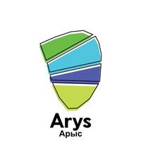 Map of Arys City. map of the Kazakhstan Country. illustration design template vector