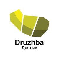 Map of Druzhba City. map of the Kazakhstan Country. illustration design template vector