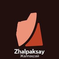 Zhalpaksay City Map flat icon illustration, map of Kazakhstan with named governance and travel icons template vector