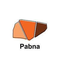 Map City of Pabna design template, World Map International template with outline graphic sketch style isolated on white background vector