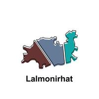 Map City of Lalmonirhat design template, World Map International template with outline graphic sketch style isolated on white background vector