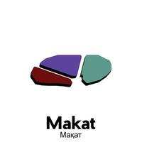 Makat map illustration modern, illustrated Map of Kazakhstan element graphic illustration design template vector