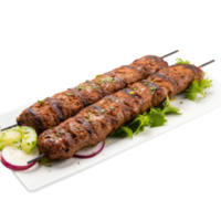 Grilled meat skewers variety isolated without background, . png